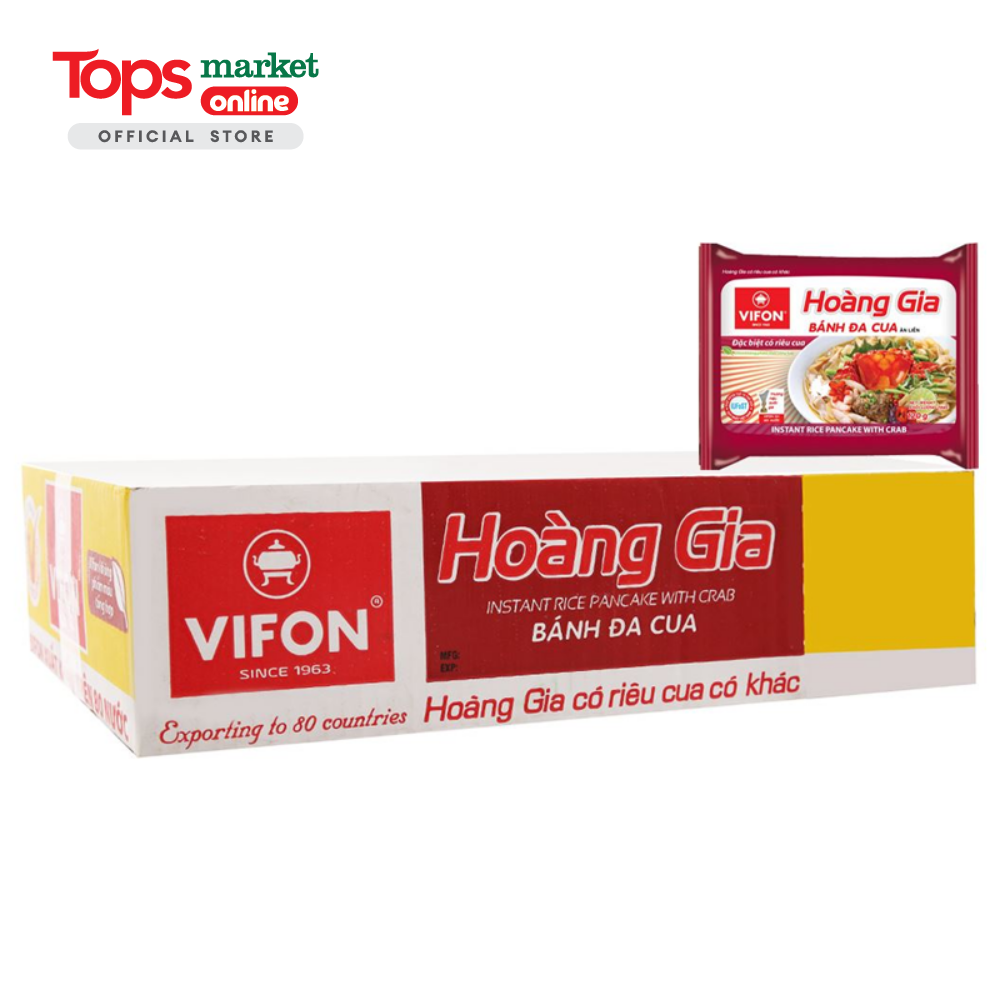 Thùng 18 Gói Bánh Đa Cua Hoàng Gia Vifon 120G