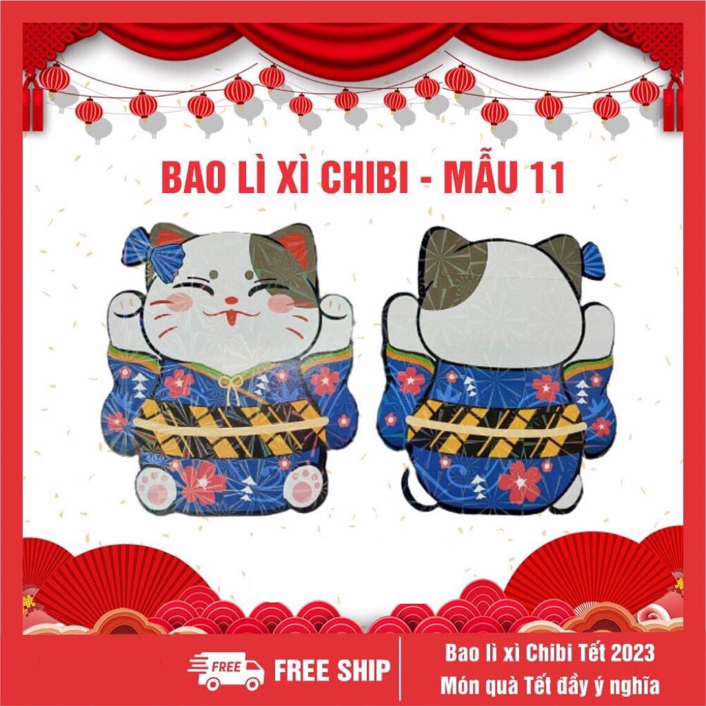 Bao lì xì chibi Tết 2023 cute dễ thương có phản quang - Giao mẫu ngẫu nhiên