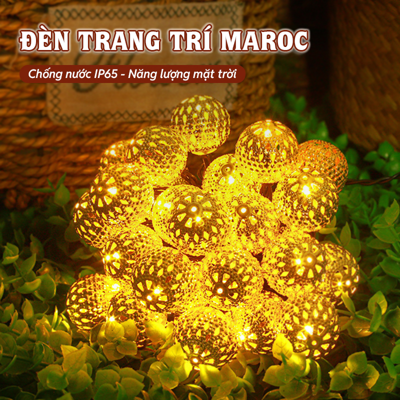 Đèn trang trí năng lượng mặt trời Dây đèn Ma-roc, tích kiệm điện, bóng siêu sáng, chống thấm nước - DA3086