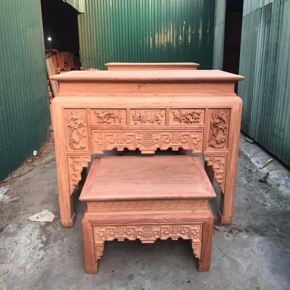 Án Gian Thờ Chân 12 Gỗ Hương Đá