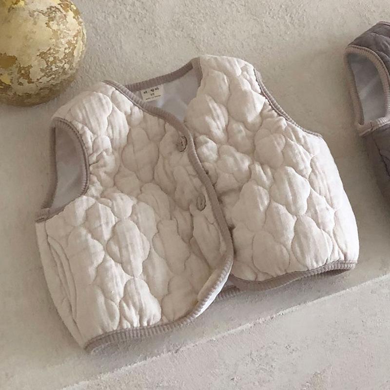 2021 Mới Thu Đông Bé Gái Không Tay Áo Retro Trẻ Em Thú Bông Áo Khoác Bé Trai Mùa Đông Ấm Quần Áo Trẻ Sơ Sinh Cao Cấp Cho Bé Áo Khoác Ngoài