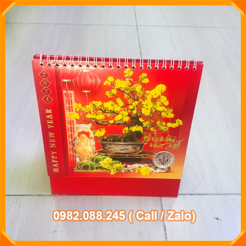 Lịch bàn 2024 năm  kích thước 16cm x 24cm mẫu ngẫu nhiên