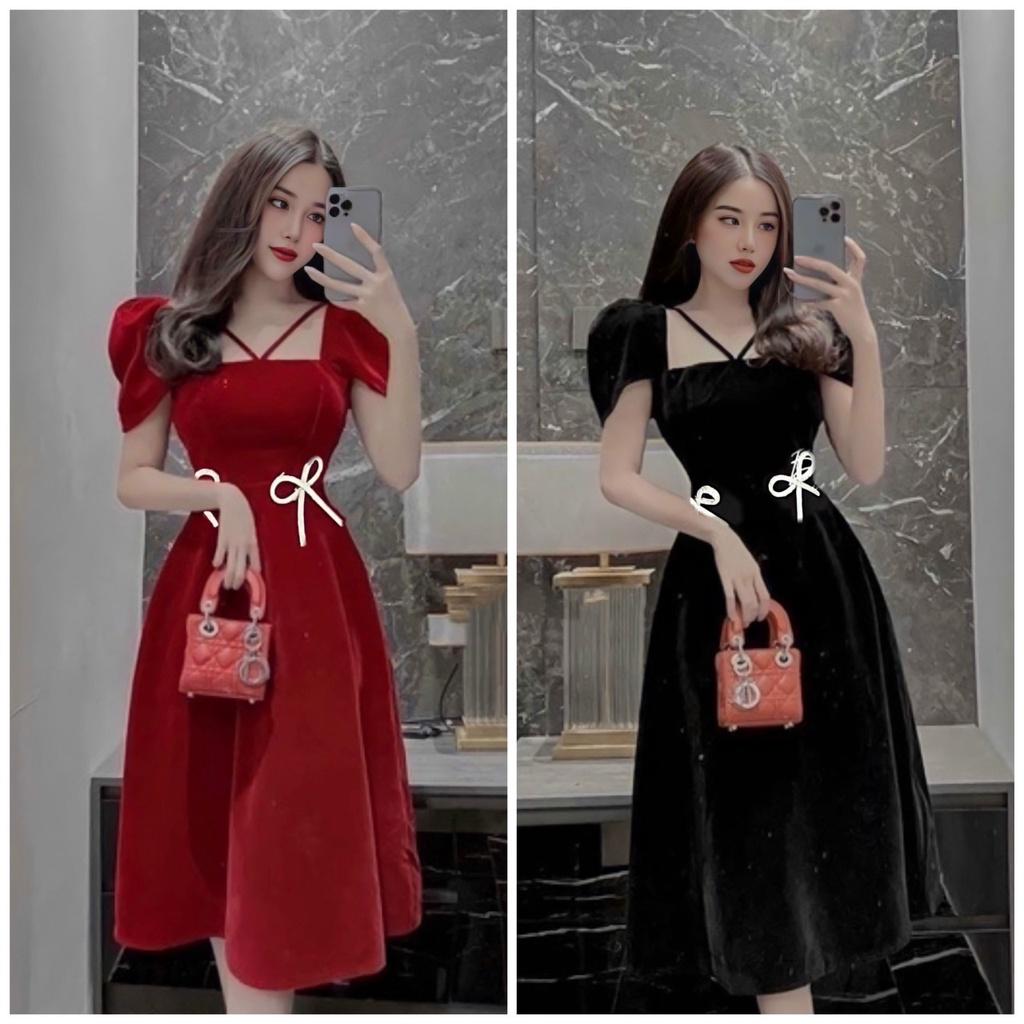 Top 10 mẫu đầm cổ vuông nữ dự tiệc đẹp sang trọng