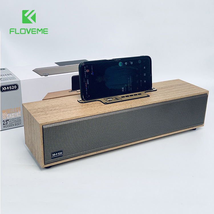 Loa Gỗ FLOVEME Bluetooth XM520 - Công suất 5W - Âm thanh tốt - Âm Bass lớn - Dung lượng Pin lớn - Tần số 100Hz - 20KHz - Hàng chính hãng