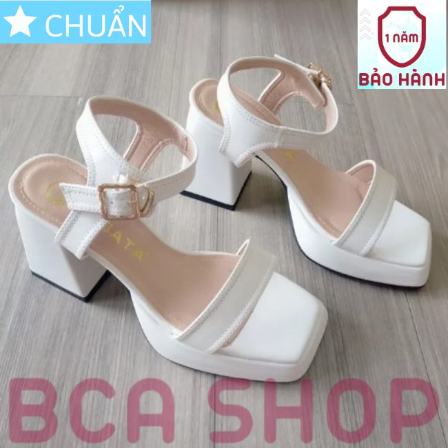 Giày cao gót nữ hở mũi cao 8 phân RO468 ROSATA tại BCASHOP quai sau cài ôm cổ chân - màu trắng