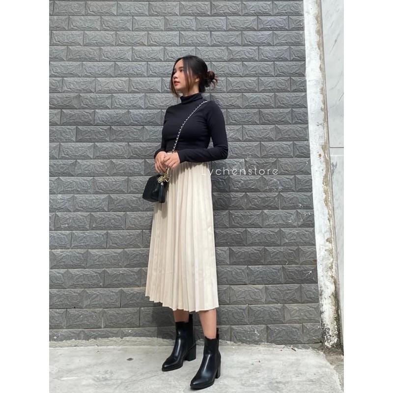 Chân Váy dập Ly MESY SKIRT thiết kế trơn basic