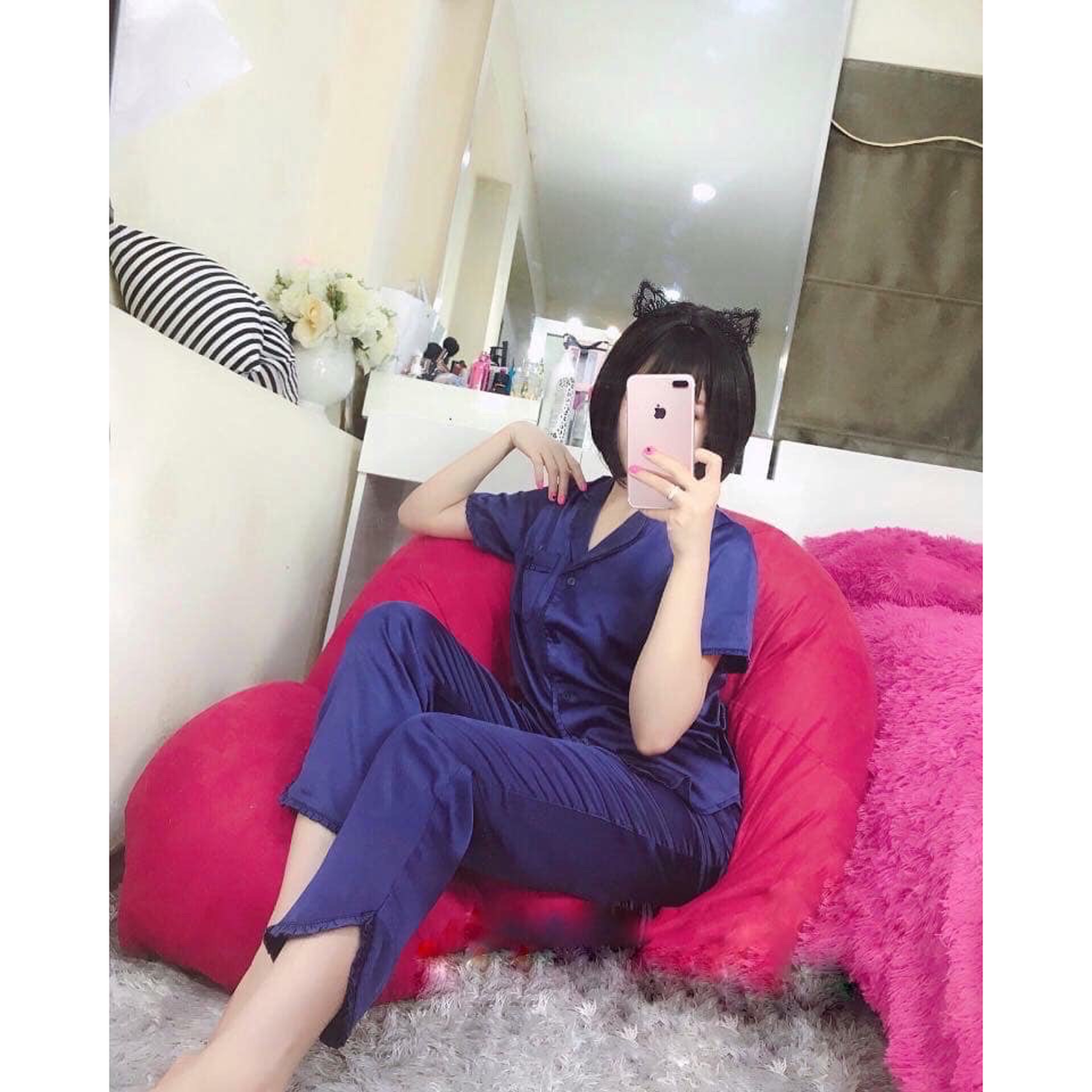 Đồ bộ nữ chất liệu lụa trơn - MSP 29122020HIEN - Freesize - Giao Màu ngẫu nhiên