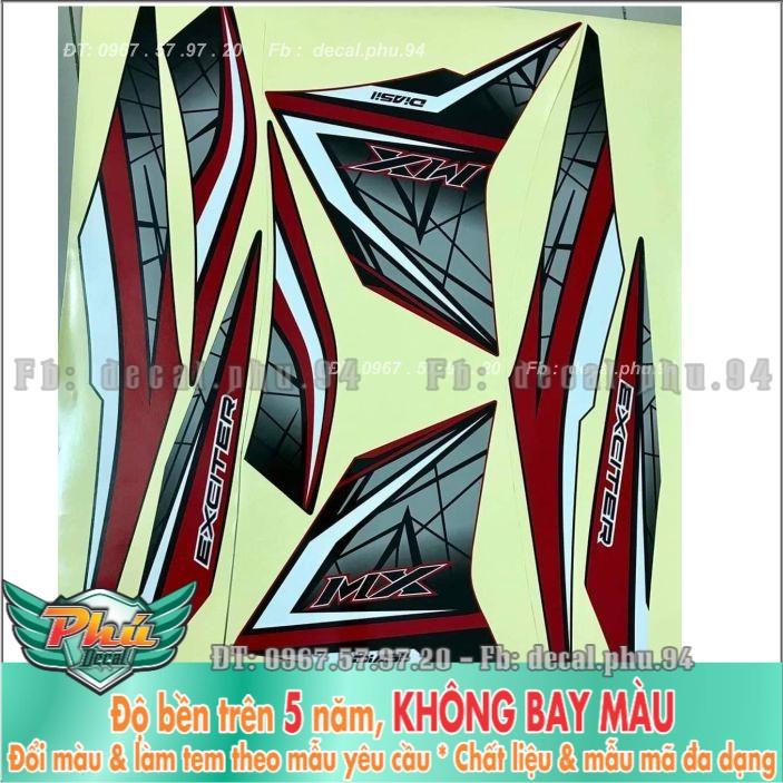Tem rời Exciter 135 Đỏ đen xám -1