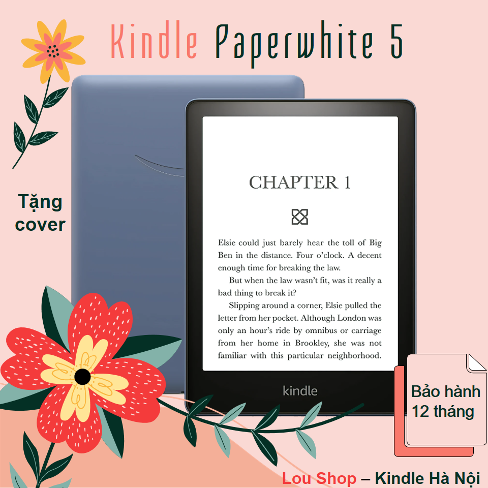 Máy Đọc Sách Kindle Paperwhite 5 11Th Kindle Ppw5, Màn Hình Eink, 6.8 Inch 300Ppi, Darkmode, Chống Nước, Có Đèn Vàng Warmlight - Hàng Nhập Khẩu - Denim - 16Gb