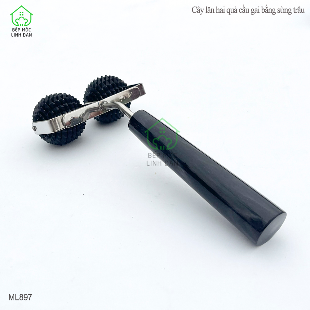 Cây Lăn Hai Quả Cầu Gai Bằng Sừng Tr.âu - (Cỡ Lớn) Dụng Cụ Điện Chẩn [ML897]