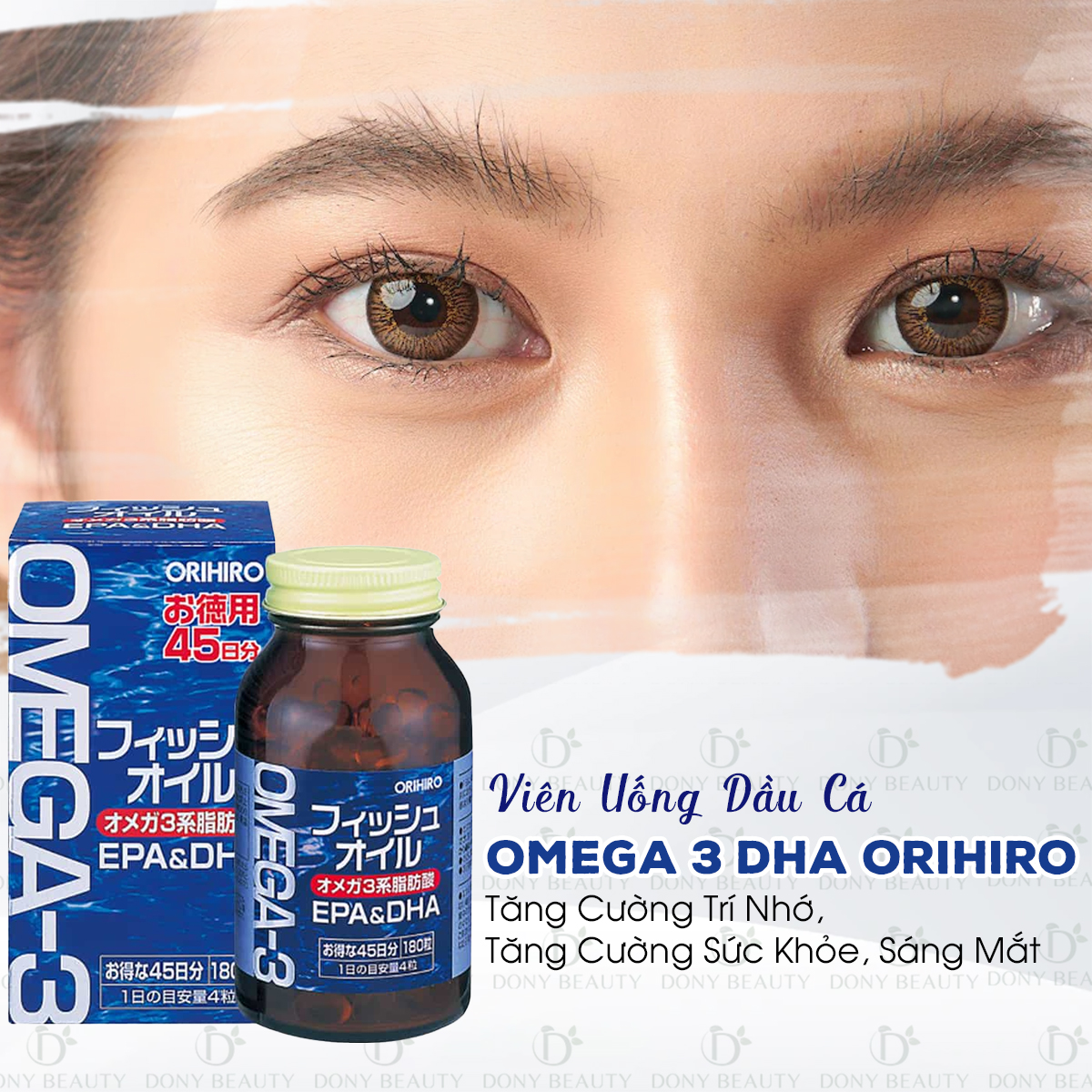 Viên Uống Dầu Cá Fish Oil Bổ Mắt, Bổ Não, Hỗ Trợ Tim Mạch Omega 3 Orihiro 180 Viên Nhật Bản