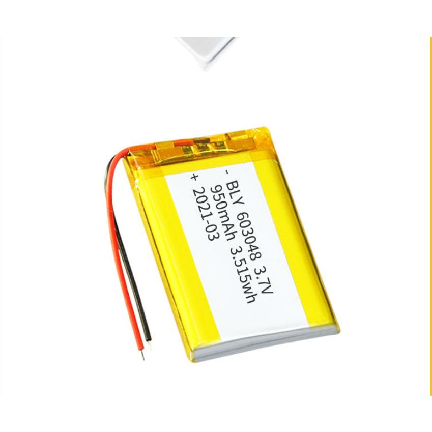 Pin Sạc Lithium Polymer 3.7V 950mah 603048 Cho tai nghe,loa Mp3 MP4 MP5 GPS PSP Bluetooth hàng mới