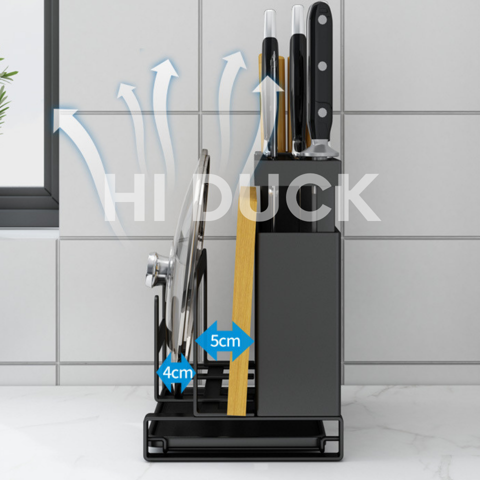 Giá Để Dao Thớt Nhà Bếp Đa Năng Cao Cấp, Kệ Để Dụng Cụ Nhà Bếp Tiện Lợi Bằng Thép Carbon Sơn Tĩnh Điện Chống Gỉ Sét