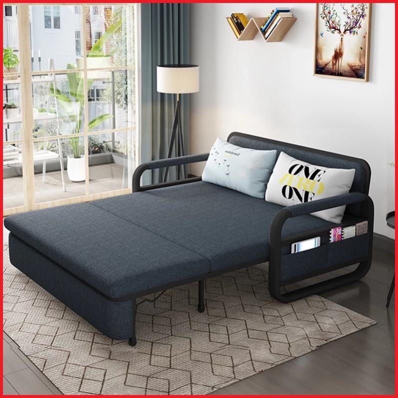 Giường Sofa Gấp Gọn Thành Ghế Sofa. Sofa Giường Đa Năng KT 1m28 x 1m9 Tặng Kèm 2 Gối