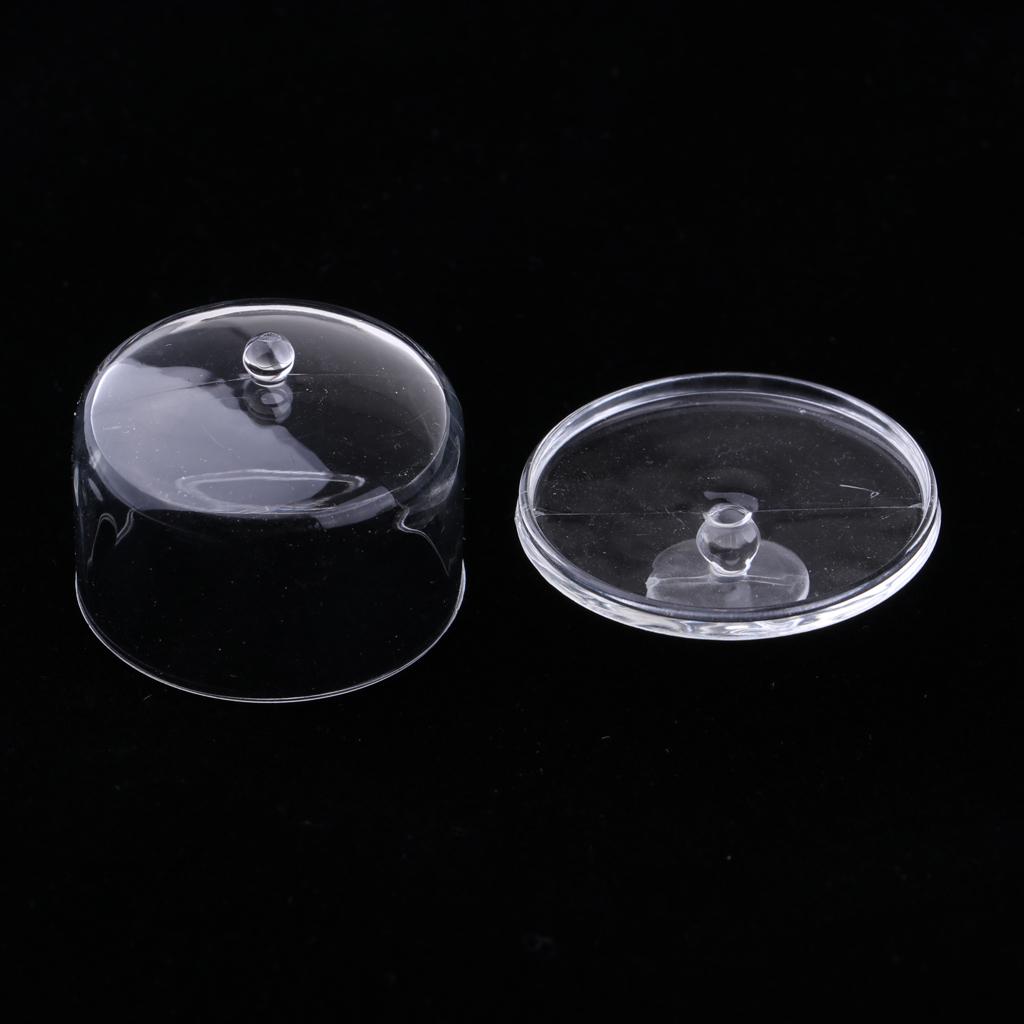 1:12 Mini Acrylic Cake Display Plate with Cover Creative Decoration for Wedding Birthday Party Serving Trays #1