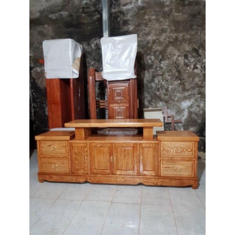 Kệ gỗ sồi sơn có 2 màu