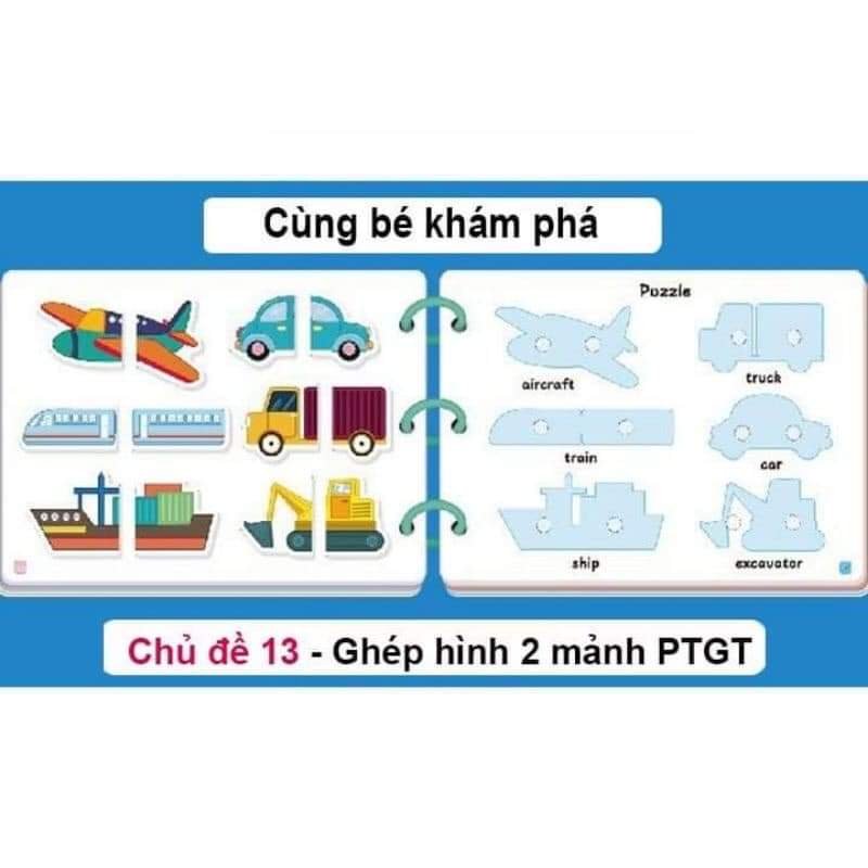 Học liệu bóc dán thông minh cho bé, học liệu busy book 17 chủ đề đa dạng dùng nhiều lần