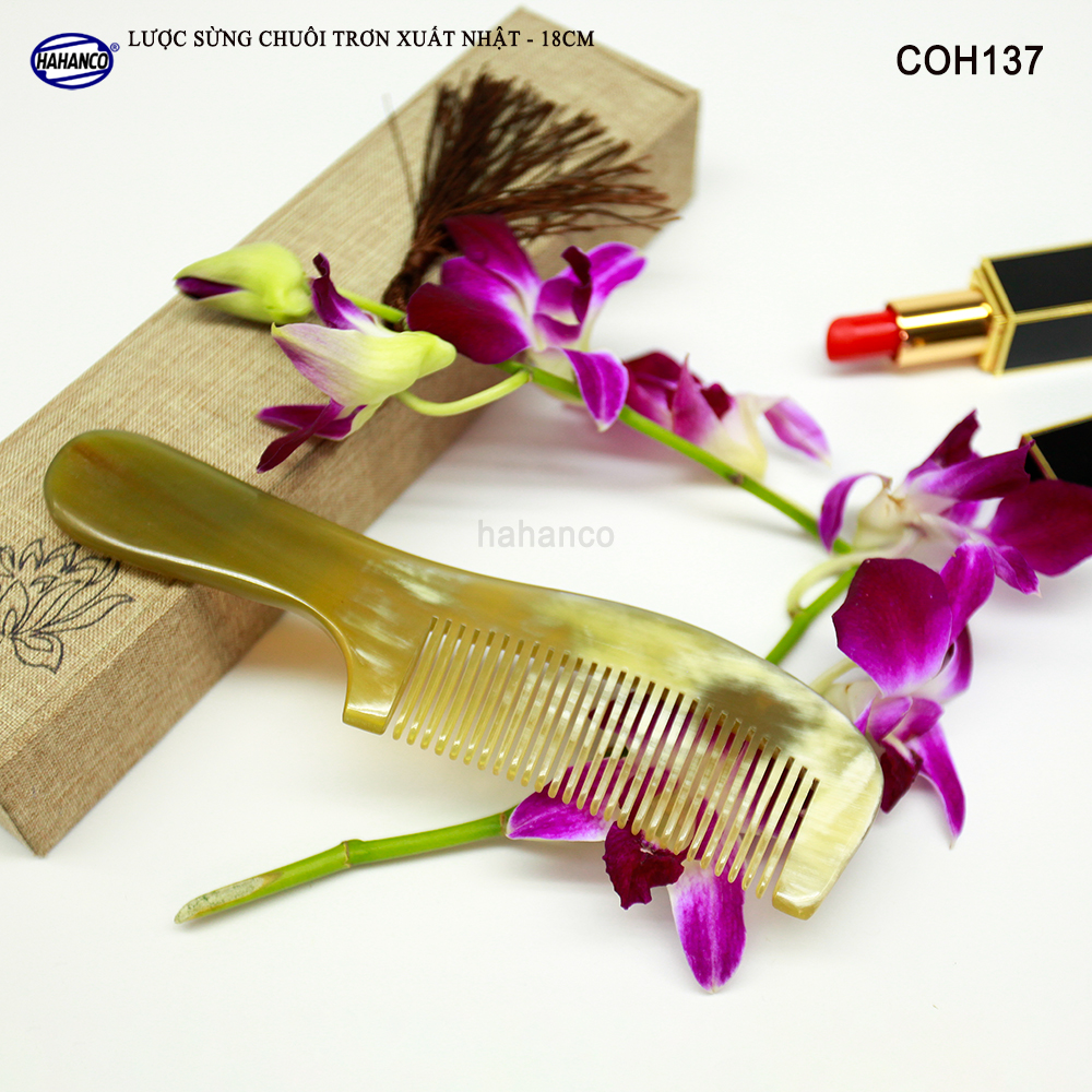 Lược sừng xuất Nhật (Size: L - 18cm) COH137 - Lược chuôi trơn tru đơn giản tiện ích - Chăm sóc tóc