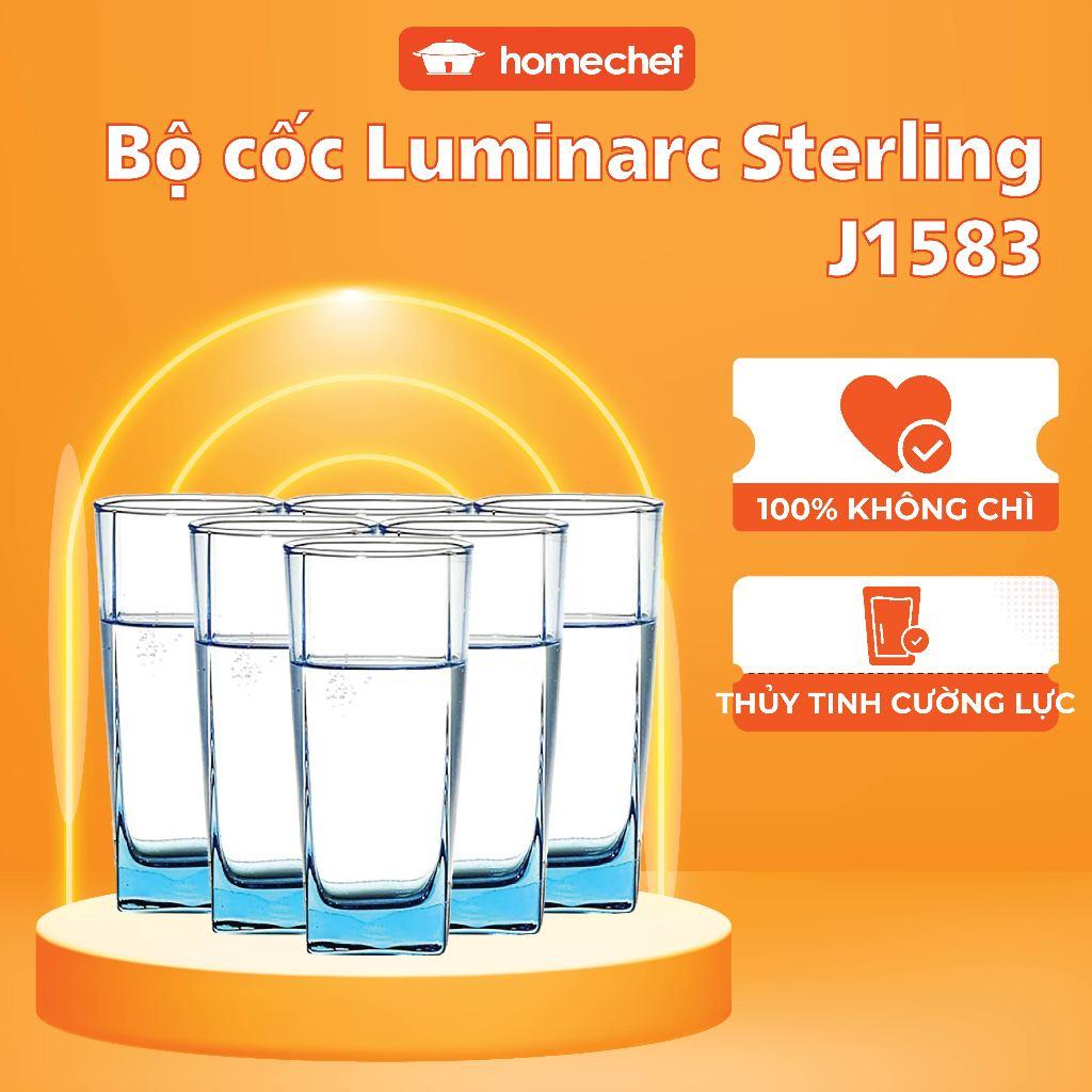 Bộ cốc uống nước thủy tinh Luminarc Sterling 6 chi tiết 300ml - J1583, an toàn, không bám mùi