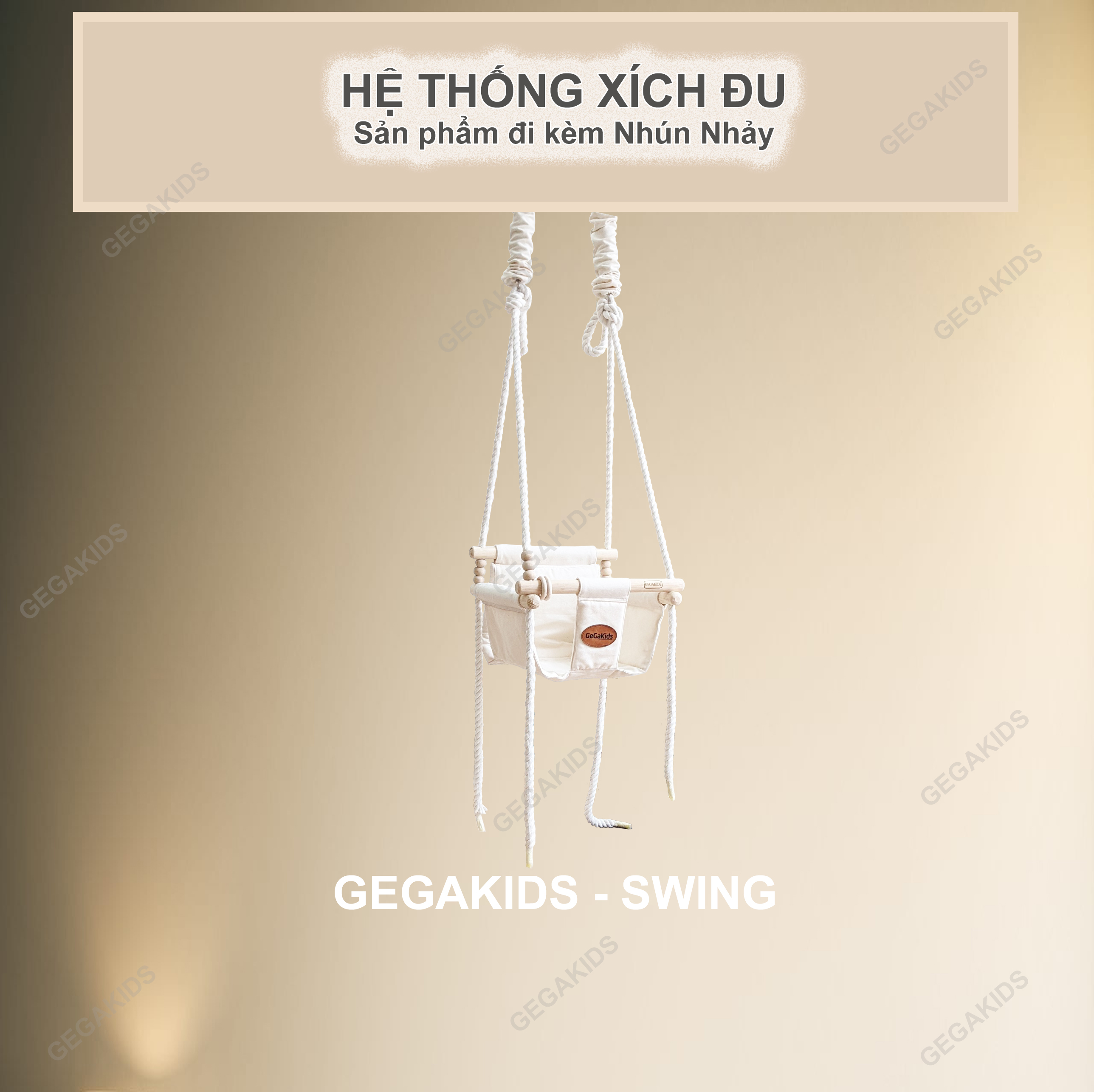 SWING and JUMPER - Combo 2 trong 1 Xích Đu và Nhún nhảy cho BÉ ( Mã GGK-L-CC-JS ) - Sản phẩm cao cấp GEGAKIDS VIỆT NAM