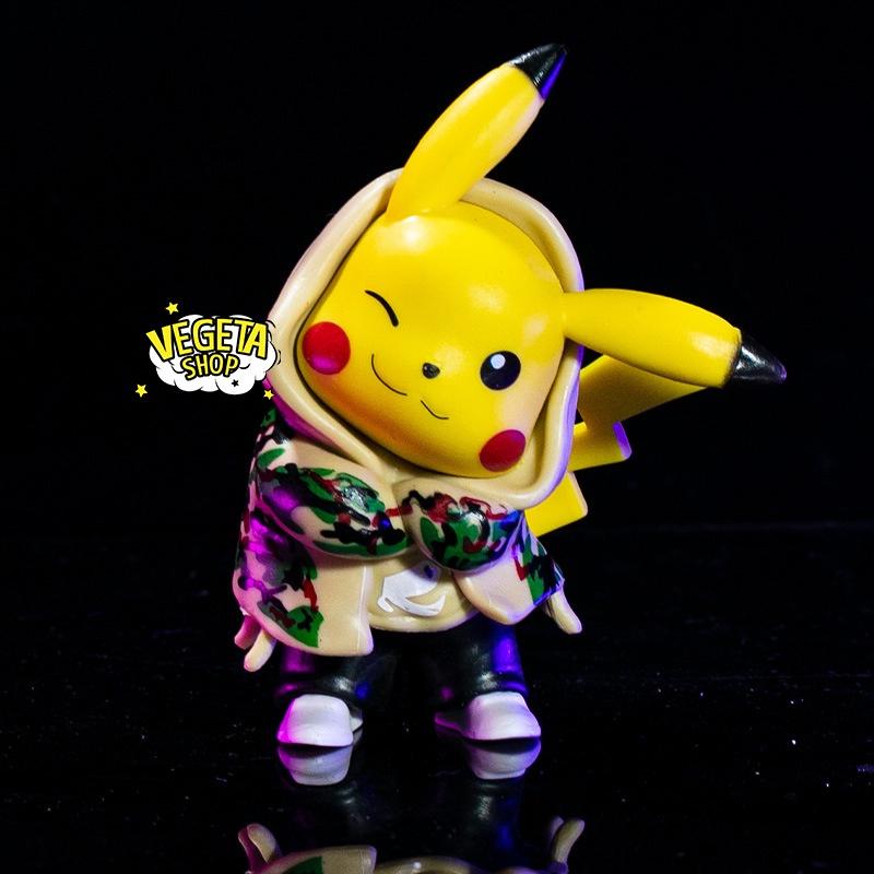 Mô hình Pikachu - Pikachu mặc áo Hoodie phong cách thời trang thời thượng dễ thương - Cao khoảng 10cm