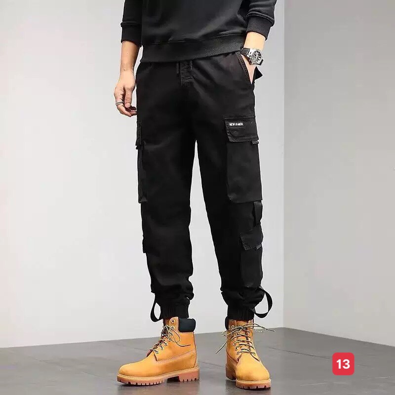 Quần thể thao nam jogger kaki thô túi hộp kiểu bó ống Hàn Quốc chất vải đẹp ống dài MS13