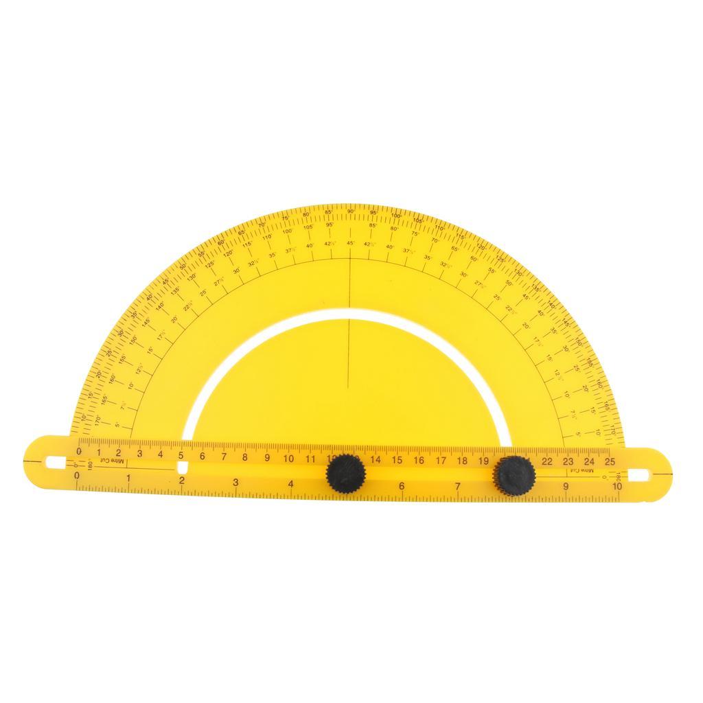 Plastic Protractor 0-180Degree Angle Finder Gauge Rotation Ruler Gage Yellow