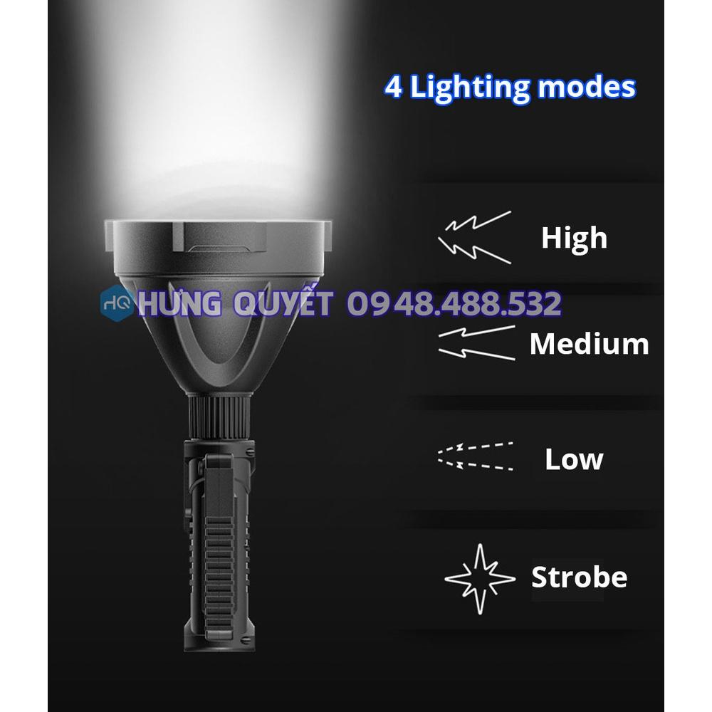 Đèn pin siêu sáng Đèn rọi sáng mạnh chiếu sáng di động LED công suất cao năng có cổng sạc USB chống thấm nước