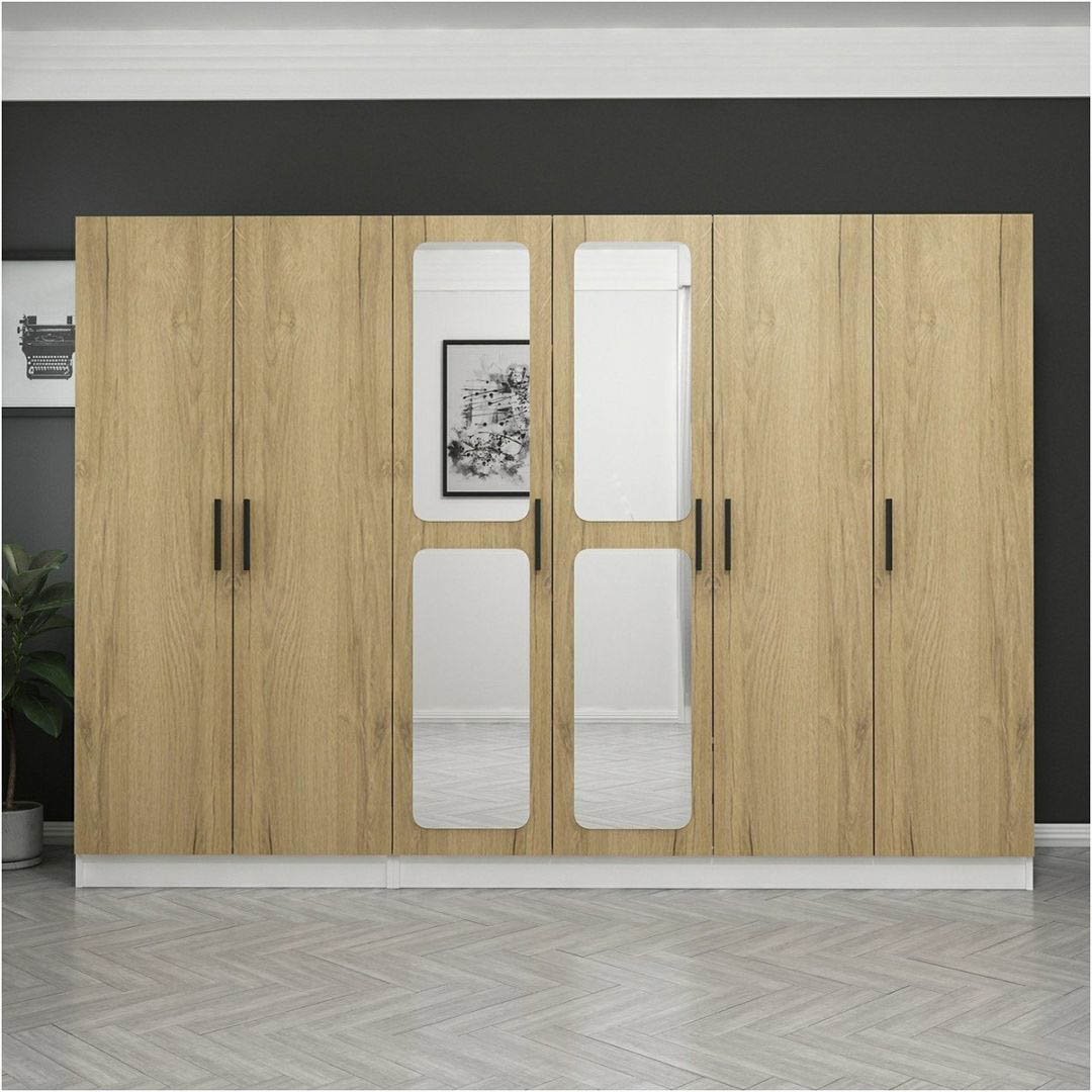 Tủ quần áo gỗ hiện đại SMLIFE Crissio | Gỗ MDF dày 17mm chống ẩm | D270xR52xC190cm