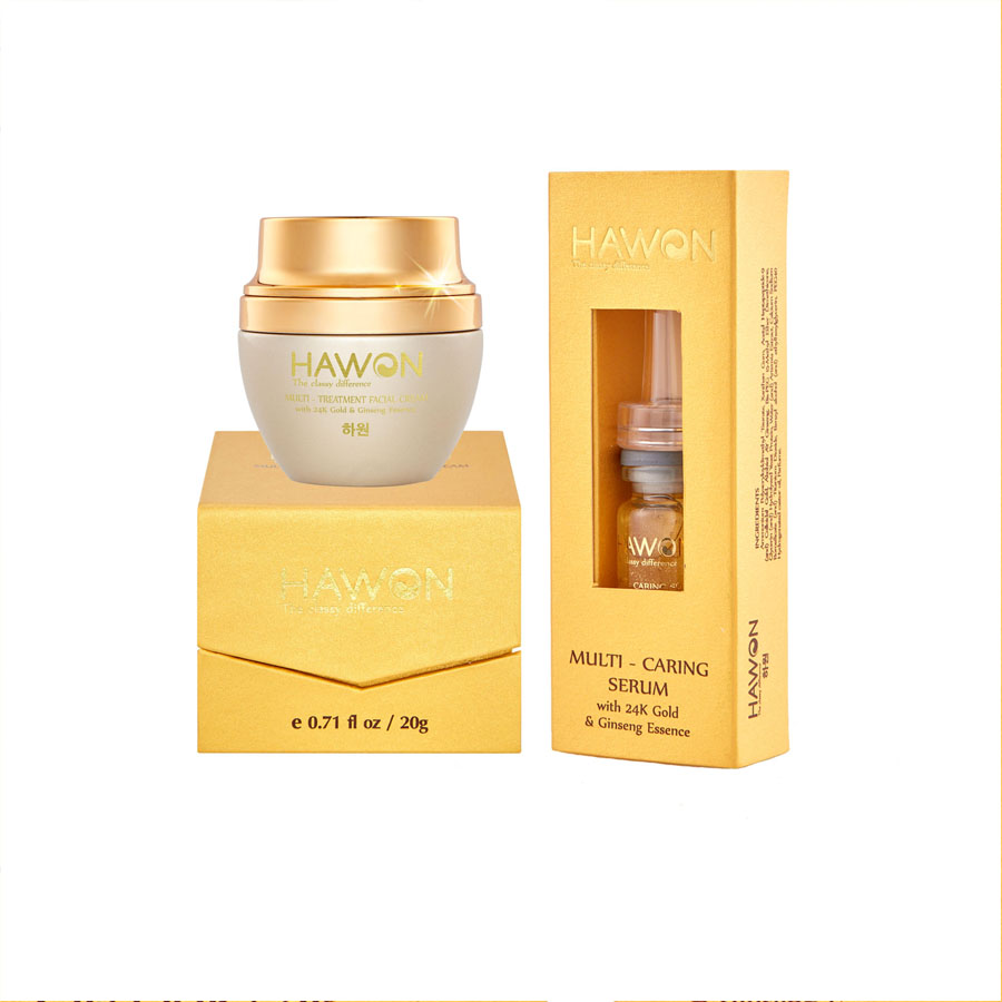 Kem Face Đa Năng 20g &amp; Tinh Chất Serum Đa Năng 10ml Hawon Gold