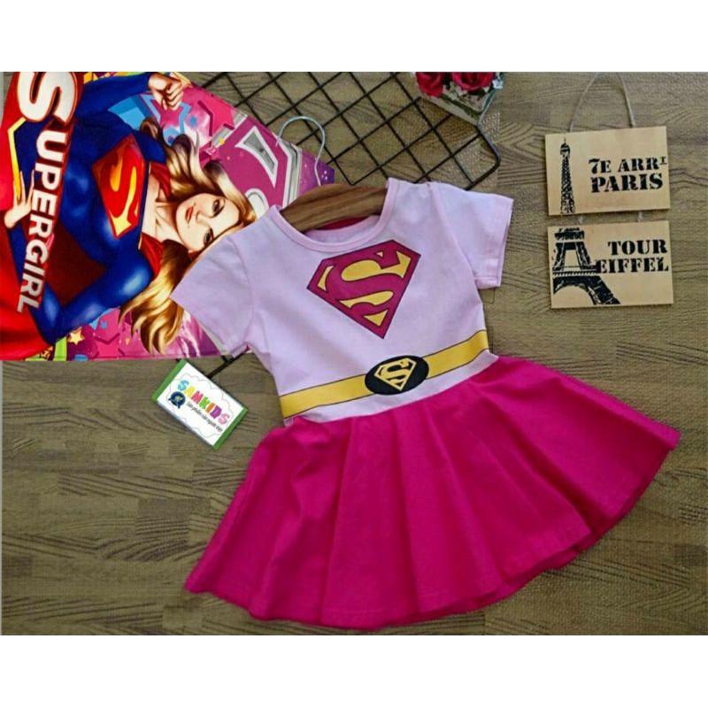 Váy đầm Siêu nhân Supergirl _ Samkids