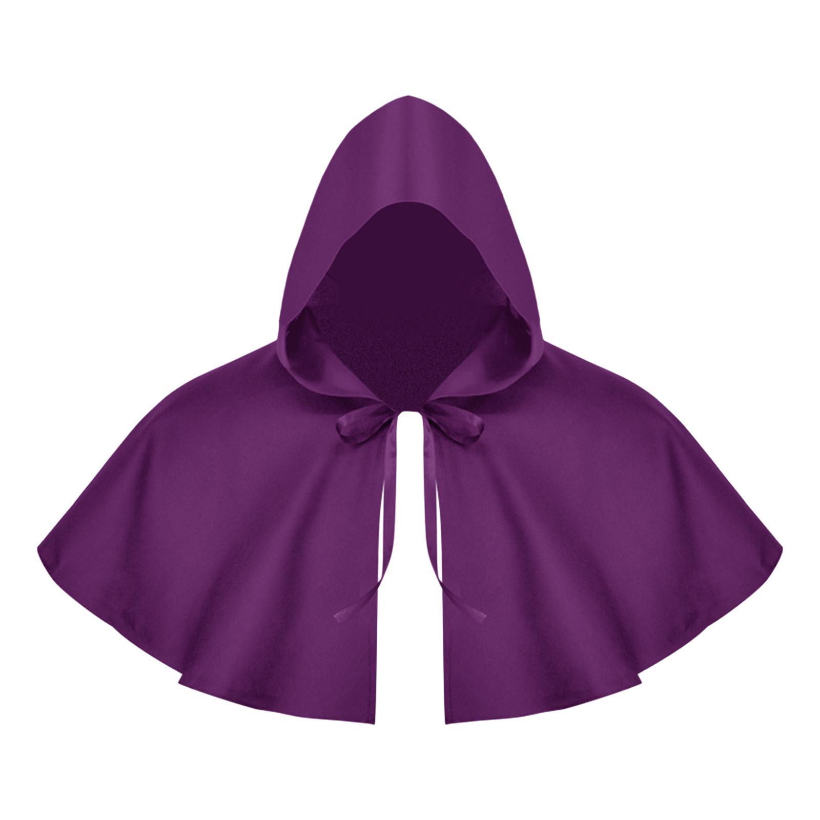 Halloween Cloak Hooded Poncho Lacing up Gothic Medieval Hooded Cloak Witch Cape for Fancy Dress Carnivals Cosplay Roles Play