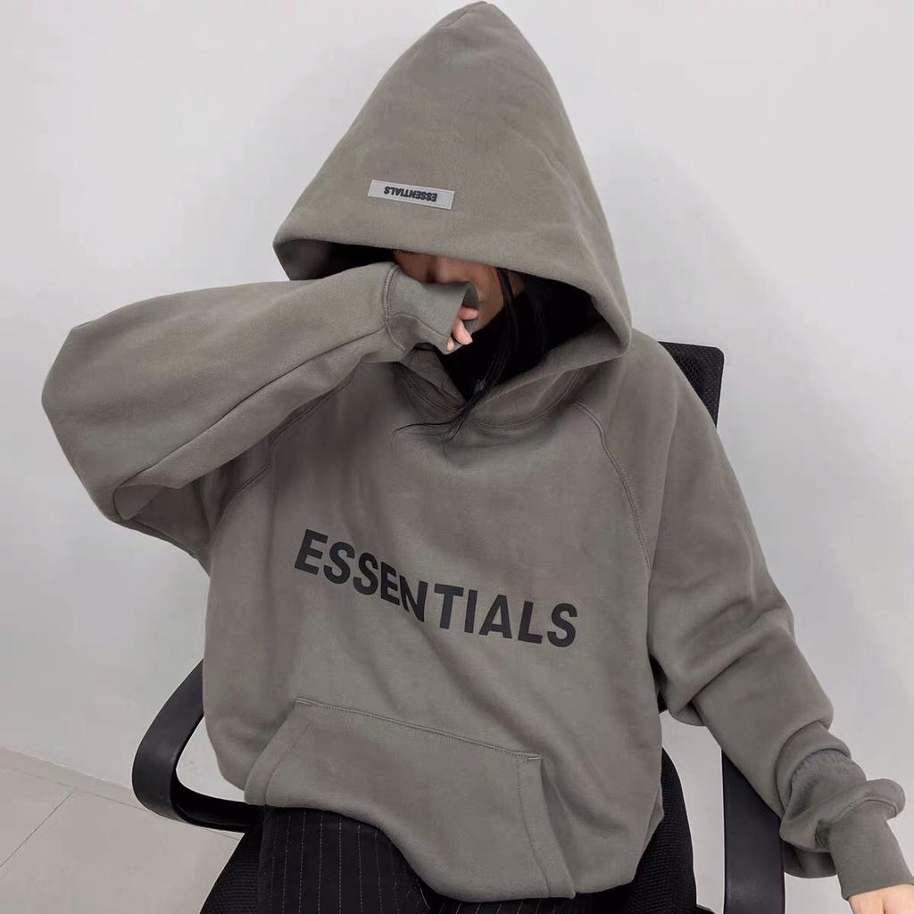 Áo Khoác Hoodie Nỉ Có Mũ Form Rộng ESSENTIALS Nhiều Màu Unisex Nam Nữ Ulzzang, Áo hoodies sweater phản quang cực đẹp có mũ tôn dáng pc cho các bạn trẻ phong cách hàn quốc