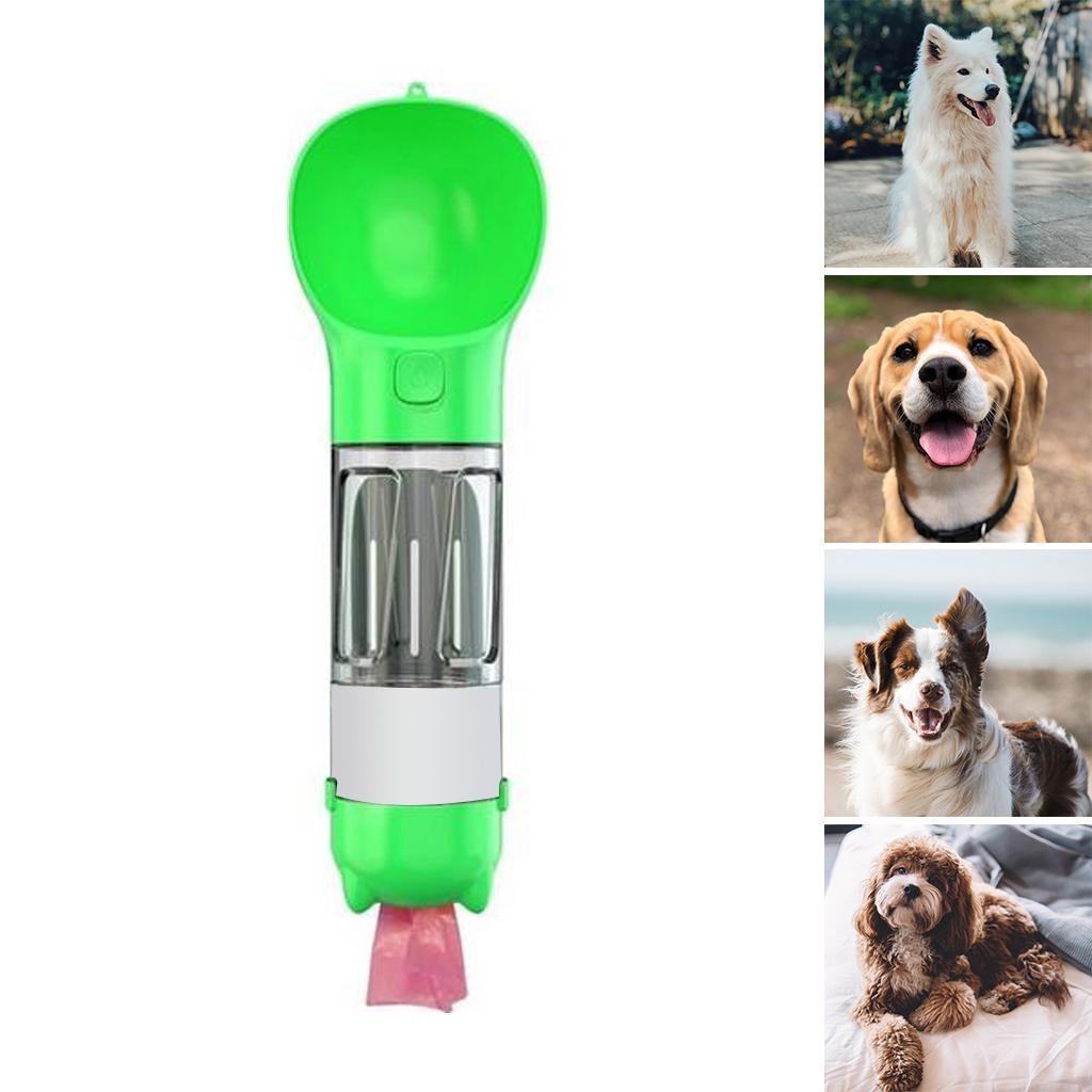 4 In 1 Dog Water Bottle Dispenser Bowl Feeder For Walking Hiking Blue