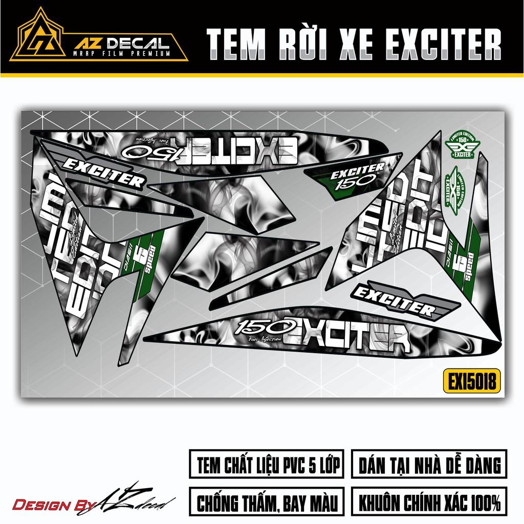Tem Rời Dán Xe Exciter 150 Mẫu Vân Khói | EX15018 | Decal Xe Exciter Ex150 Cao Cấp Chống Nước, Chống Bay Màu