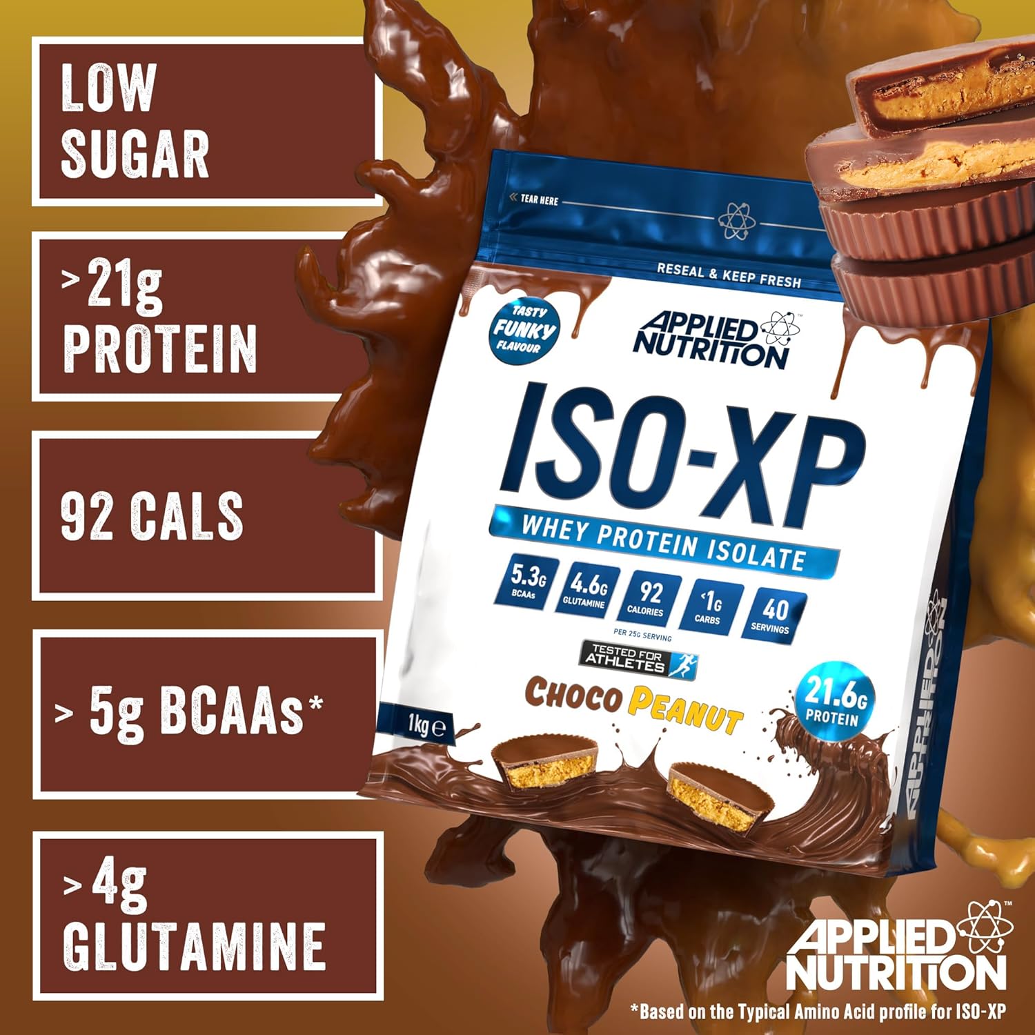 Applied Nutrition ISO-XP 1KG (40 Lần Dùng) 100% Grass Fed Whey Protein Isolate, Hỗ Trợ Phục Hồi và Xây Dựng Cơ
