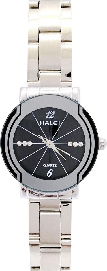Đồng Hồ Nữ Halei HLL457 Dây trắng mặt đen