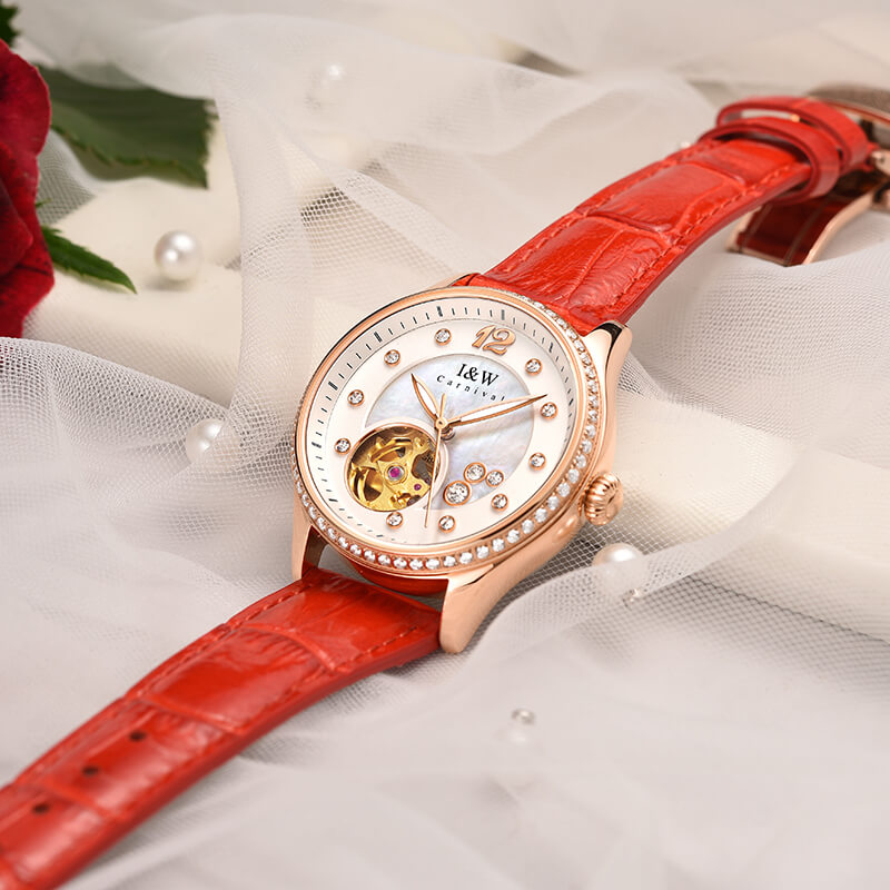 Đồng hồ nữ chính hãng IW CARNIVAL IW573G-1Kính sapphire ,chống xước ,Chống nước 30m ,Bảo hành 24 tháng,Máy cơ ,dây da cao cấp, thiết kế đơn giản dễ đeo