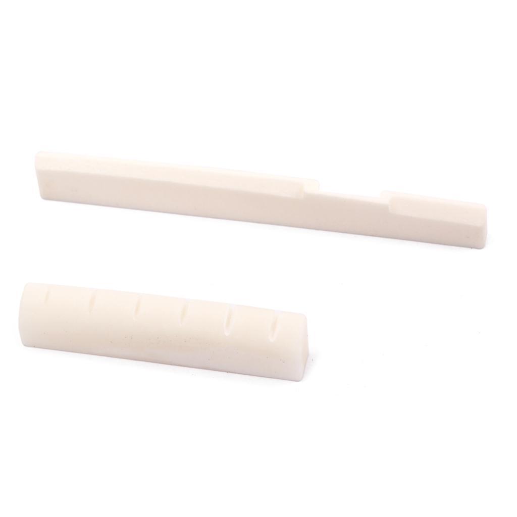 2 Sets Bone Bridge Saddle Nut for Acoustic Guitar Musical Instrument Parts