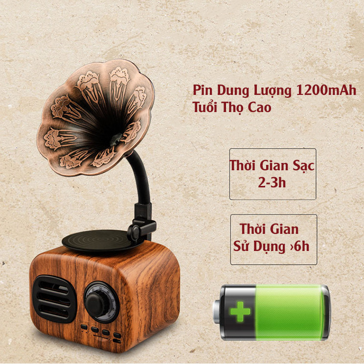 Loa Bluetooth Phong Cách Cổ Điển Âm Thanh Siêu Trầm FT-05 (Retro Bluetooth Speaker)