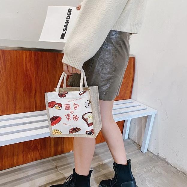 Túi xách canvas in hình dễ thương