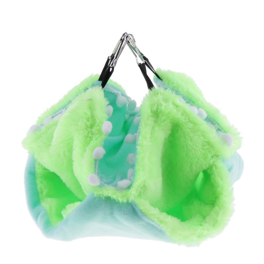 Small Animal Birds Cozy Hammock Winter Warm Nest For Hamster Birds Parrot Green