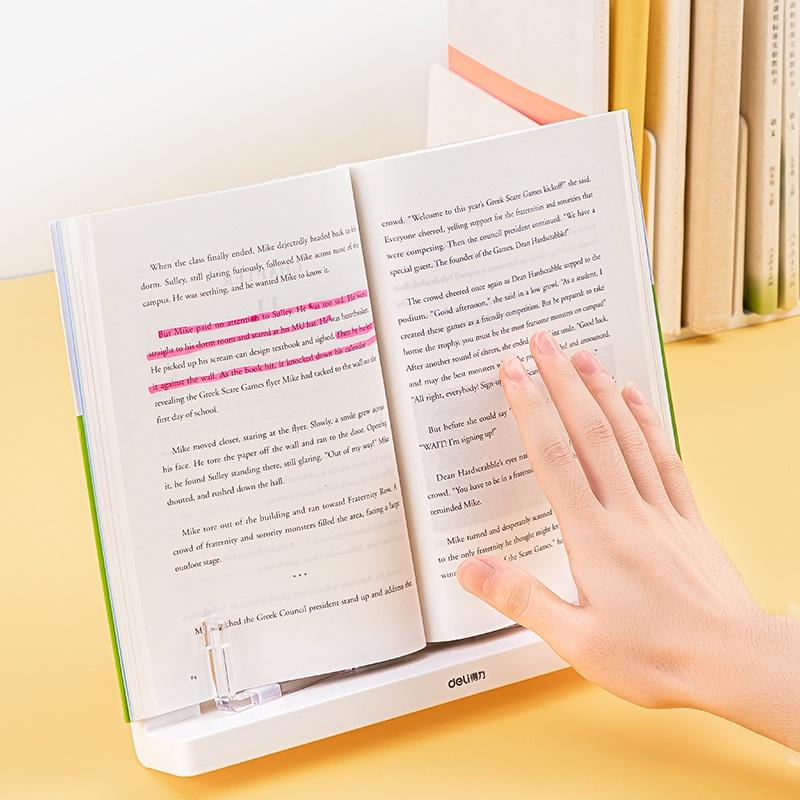 Giá đọc sách chống cận thị bằng nhựa Deli - màu trắng /hồng/xanh dương- 70530 / 70530A
