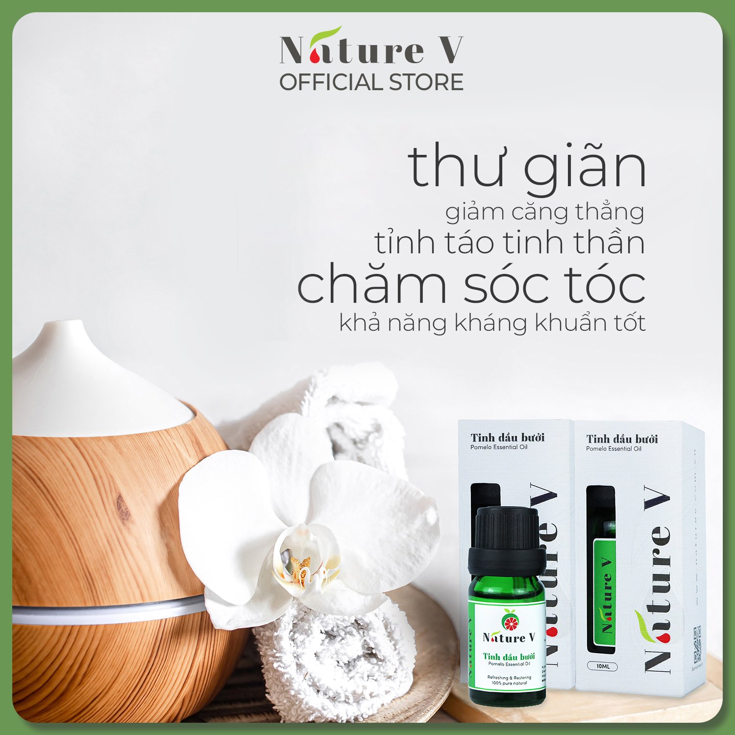 Combo dầu gội+xả+tinh dầu thiên nhiên Bưởi NATURE-V