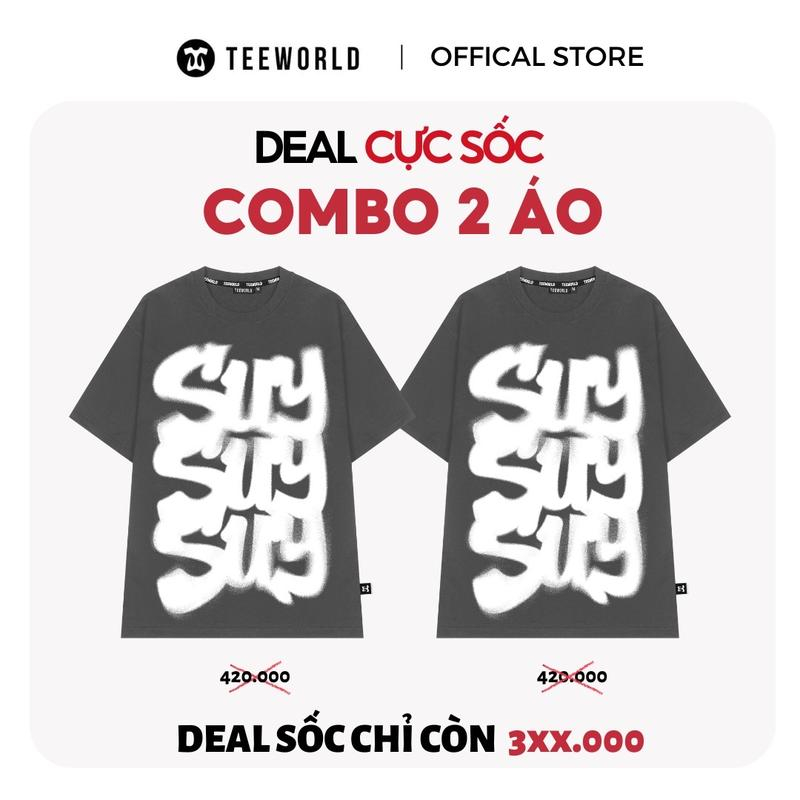 2 Áo Thun Local Brand Teeworld Suy T-shirt Nam Nữ Form Rộng Unisex Cùng Size