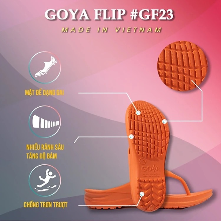 [HOT] Dép Thể thao chạy bộ Goya Flip GF23 - Màu Cam