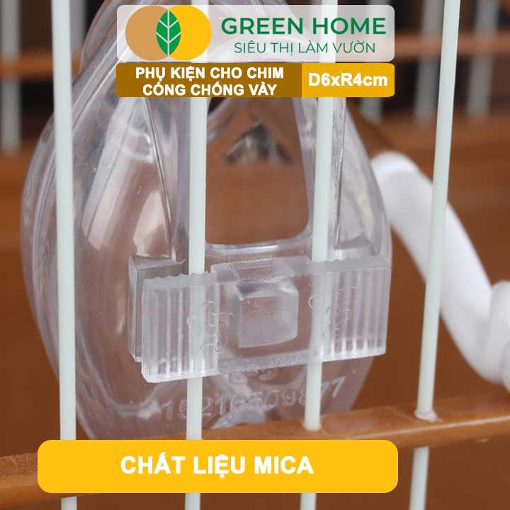 Cóng Chống Vảy Cho Chim GreenHome, Size M, Nhựa Mica, Cho Chim Chào Mào, Yến,.. Siêu Bền, Nhỏ Gọn