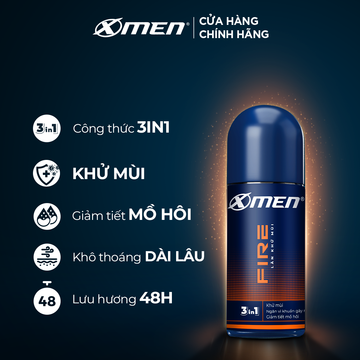 Combo Lăn khử mùi X-men Fire 50ml