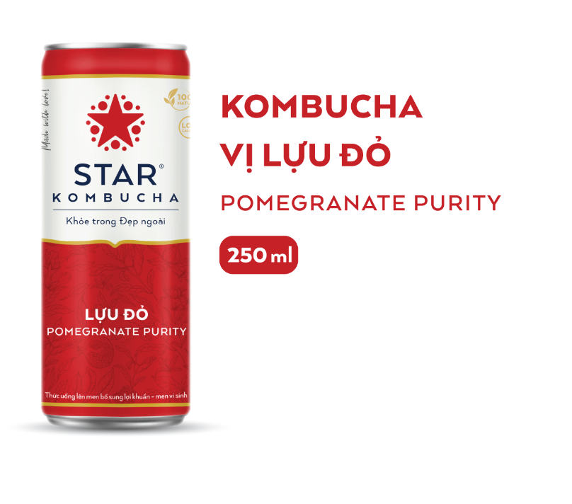 Thùng 12 lon STAR KOMBUCHA All-in-One (250ml/lon)