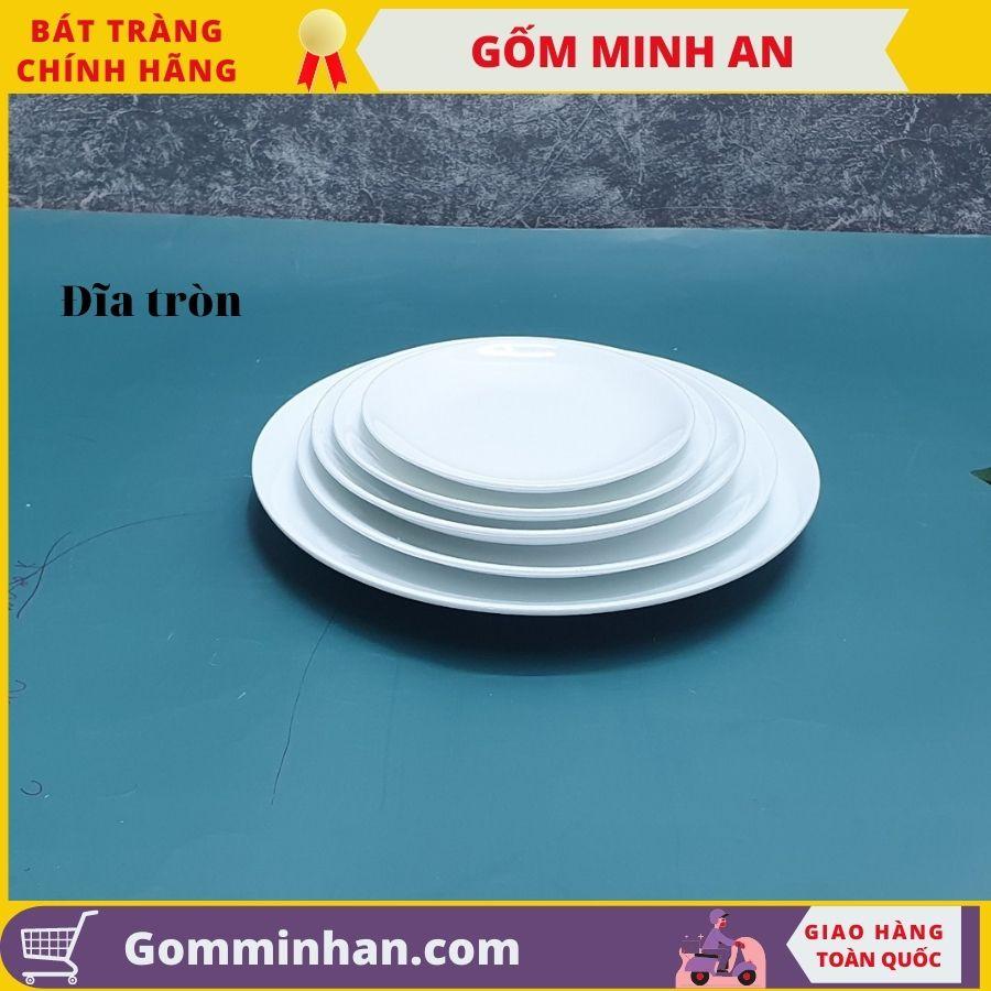 Đĩa Tròn Sứ Trắng Cao Cấp Bát Tràng- Gốm Sứ Bát Tràng- Gốm Minh An